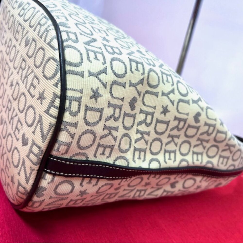 Dooney & Bourke Logo Jacquard & Leather Shoulder Bag 16"x7.5"x13" + Free Scarf - Picture 13 of 16